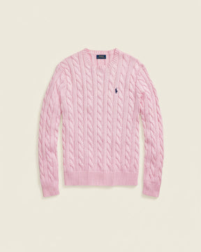 St. Martin Co RL Navy Cable Crew Knit — detail view