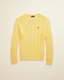St. Martin Co RL Navy Cable Crew Knit — detail view