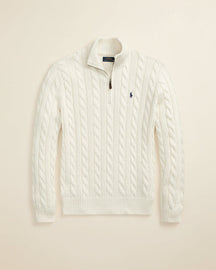 St. Martin Co RL Navy Cable Half-Zip Knit — back view