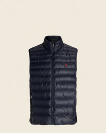 St. Martin Co RL Quilted Gilet Funnel Neck Black — detail view