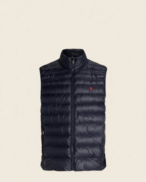 St. Martin Co RL Quilted Gilet Funnel Neck Black — detail view