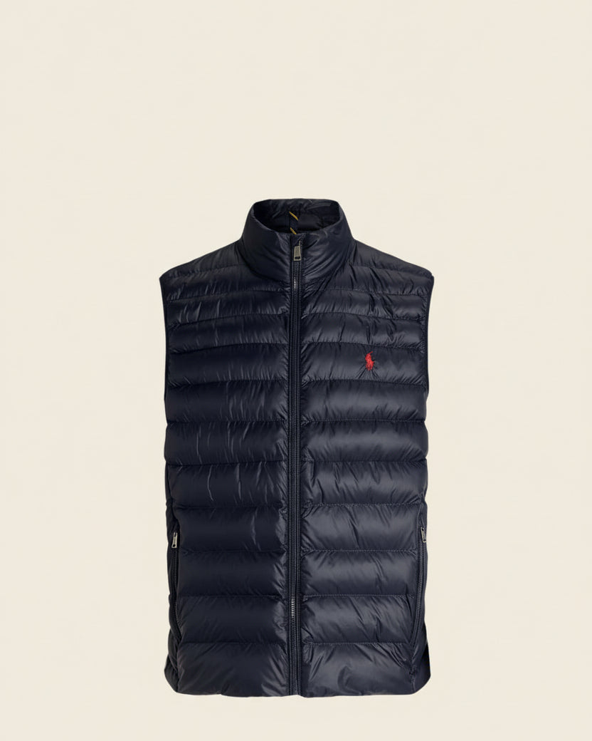 St. Martin Co RL Quilted Gilet Funnel Neck Black — detail view