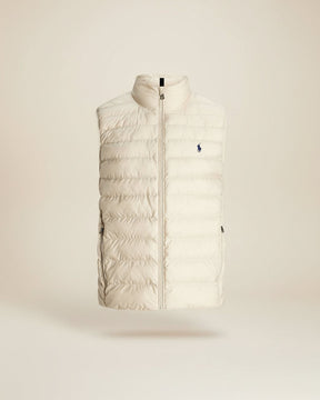 St. Martin Co RL Quilted Gilet Funnel Neck Black — lifestyle view