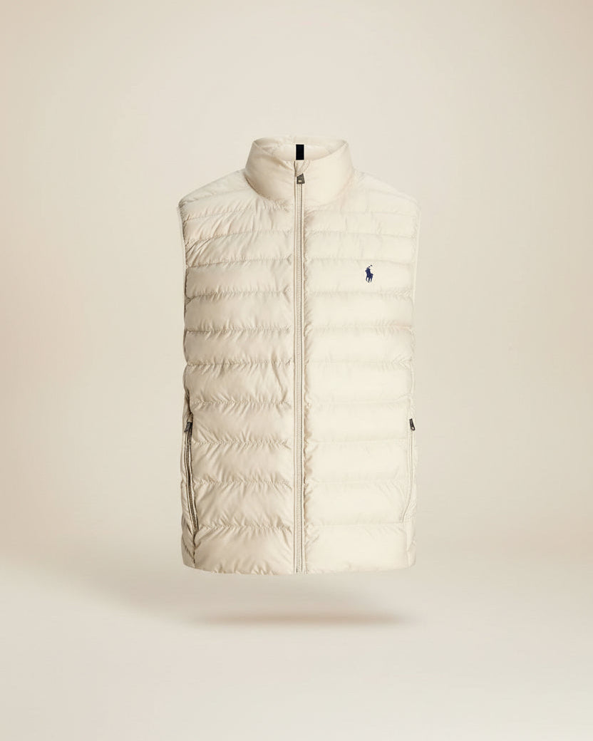 St. Martin Co RL Quilted Gilet Funnel Neck Black — lifestyle view