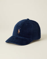 St. Martin Co RL Navy Corduroy Six-Panel Baseball Cap — side view
