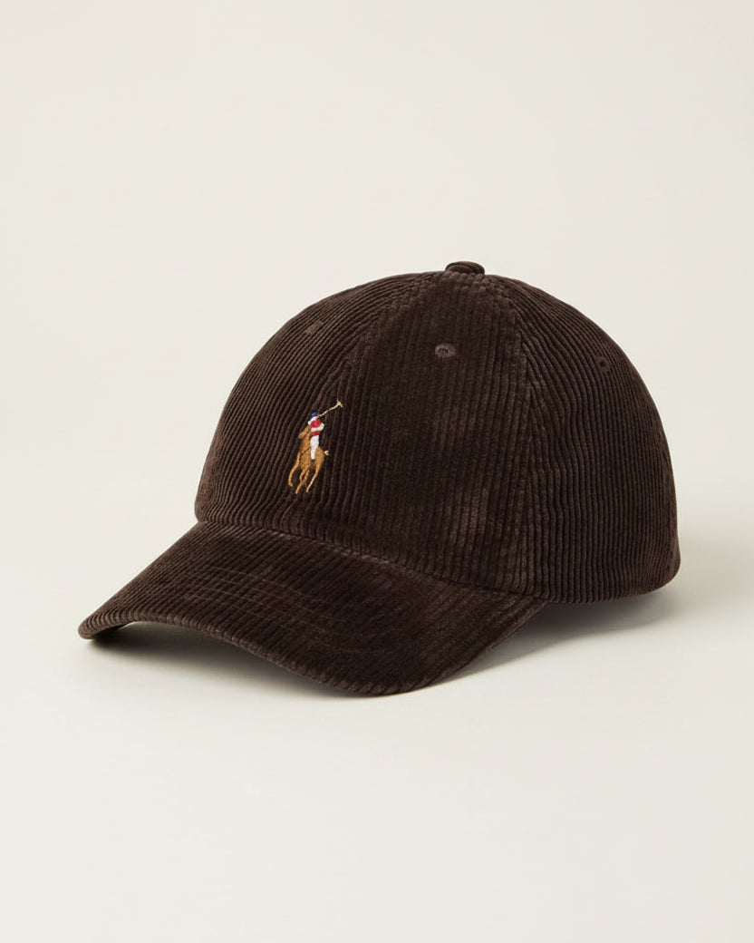 St. Martin Co RL Navy Corduroy Six-Panel Baseball Cap — detail view