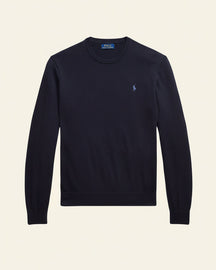 St. Martin Co RL Navy Fine Knit Crewneck Sweater — detail view