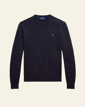 St. Martin Co RL Navy Fine Knit Crewneck Sweater — detail view