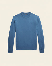 St. Martin Co RL Navy Fine Knit Crewneck Sweater — detail view