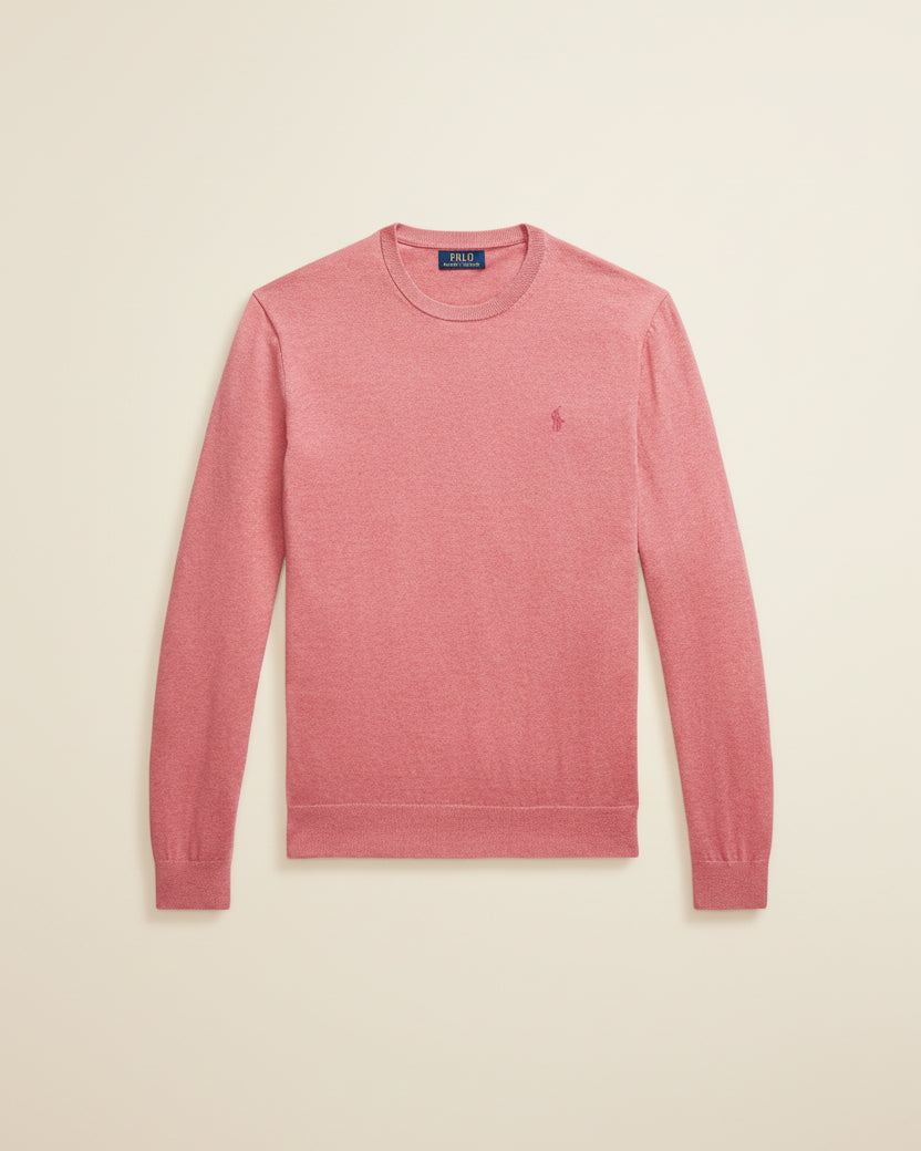 St. Martin Co RL Navy Fine Knit Crewneck Sweater — detail view