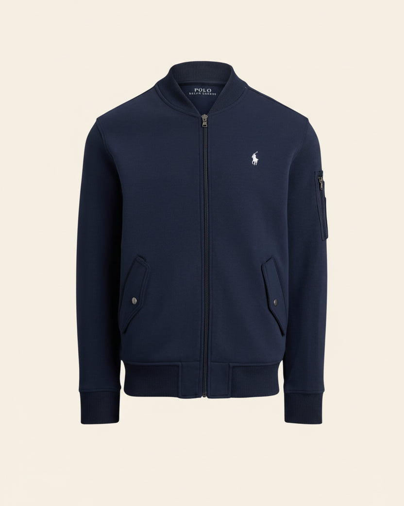 St. Martin Co RL Navy Fleece Bomber — front view
