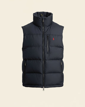 St. Martin Co RL Navy Quilted Down Gilet Stand Collar — detail view