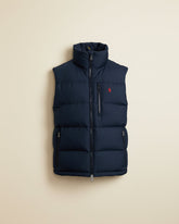 St. Martin Co RL Navy Quilted Down Gilet Stand Collar — lifestyle view