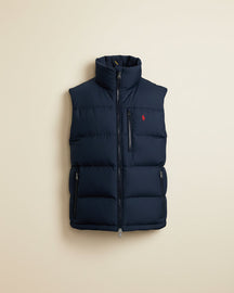 St. Martin Co RL Navy Quilted Down Gilet Stand Collar — lifestyle view