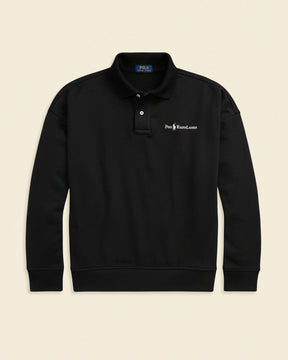 St. Martin Co RL Forest Green Polo Collar Sweatshirt — detail view
