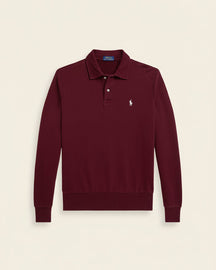 St. Martin Co RL Burgundy Long-Sleeve Knit Polo — detail view