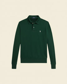 St. Martin Co RL Burgundy Long-Sleeve Knit Polo — lifestyle view