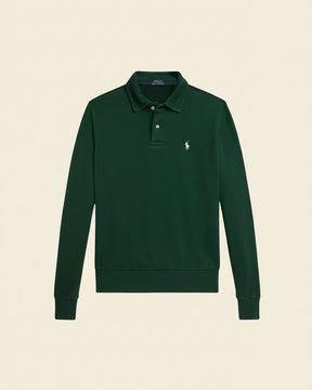 St. Martin Co RL Burgundy Long-Sleeve Knit Polo — lifestyle view