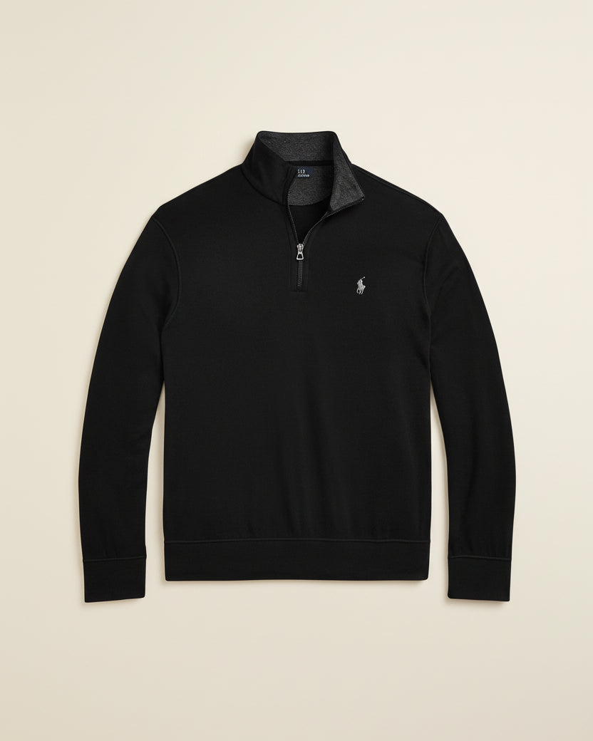 St. Martin Co RL Navy Quarter-Zip Fleece Pullover — detail view