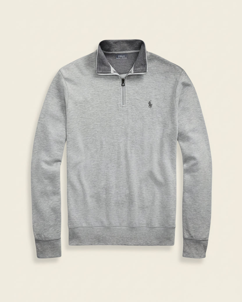 St. Martin Co RL Navy Quarter-Zip Fleece Pullover — detail view