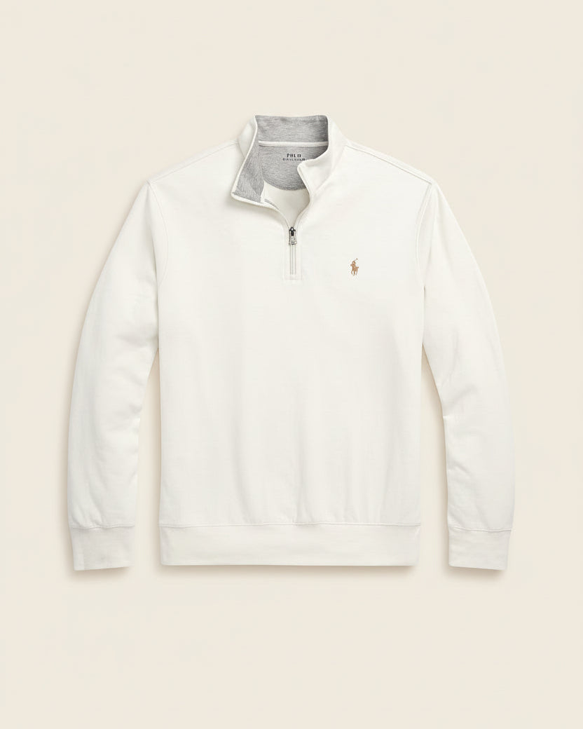 St. Martin Co RL Navy Quarter-Zip Fleece Pullover — lifestyle view