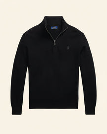 St. Martin Co RL Navy Waffle-Knit Quarter-Zip Pullover — detail view