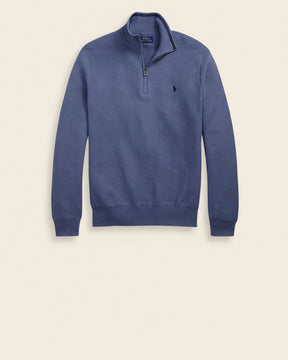 St. Martin Co RL Navy Waffle-Knit Quarter-Zip Pullover — detail view