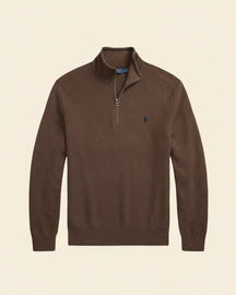 St. Martin Co RL Navy Waffle-Knit Quarter-Zip Pullover — detail view