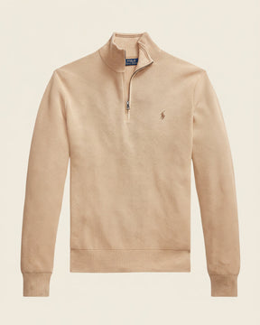 St. Martin Co RL Navy Waffle-Knit Quarter-Zip Pullover — detail view