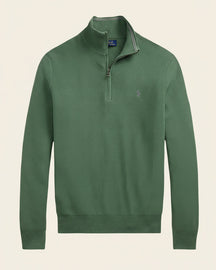 St. Martin Co RL Navy Waffle-Knit Quarter-Zip Pullover — detail view