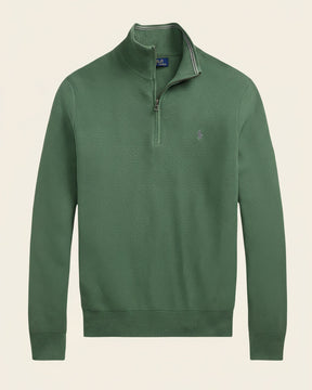 St. Martin Co RL Navy Waffle-Knit Quarter-Zip Pullover — detail view