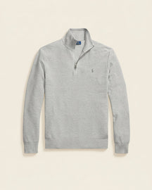 St. Martin Co RL Navy Waffle-Knit Quarter-Zip Pullover — detail view