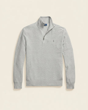 St. Martin Co RL Navy Waffle-Knit Quarter-Zip Pullover — detail view