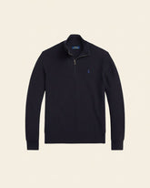 St. Martin Co RL Navy Waffle-Knit Quarter-Zip Pullover — lifestyle view
