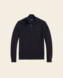 St. Martin Co RL Navy Waffle-Knit Quarter-Zip Pullover — lifestyle view