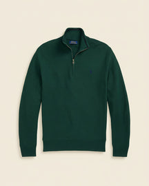 St. Martin Co RL Navy Waffle-Knit Quarter-Zip Pullover — detail view