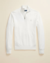 St. Martin Co RL Navy Waffle-Knit Quarter-Zip Pullover — detail view