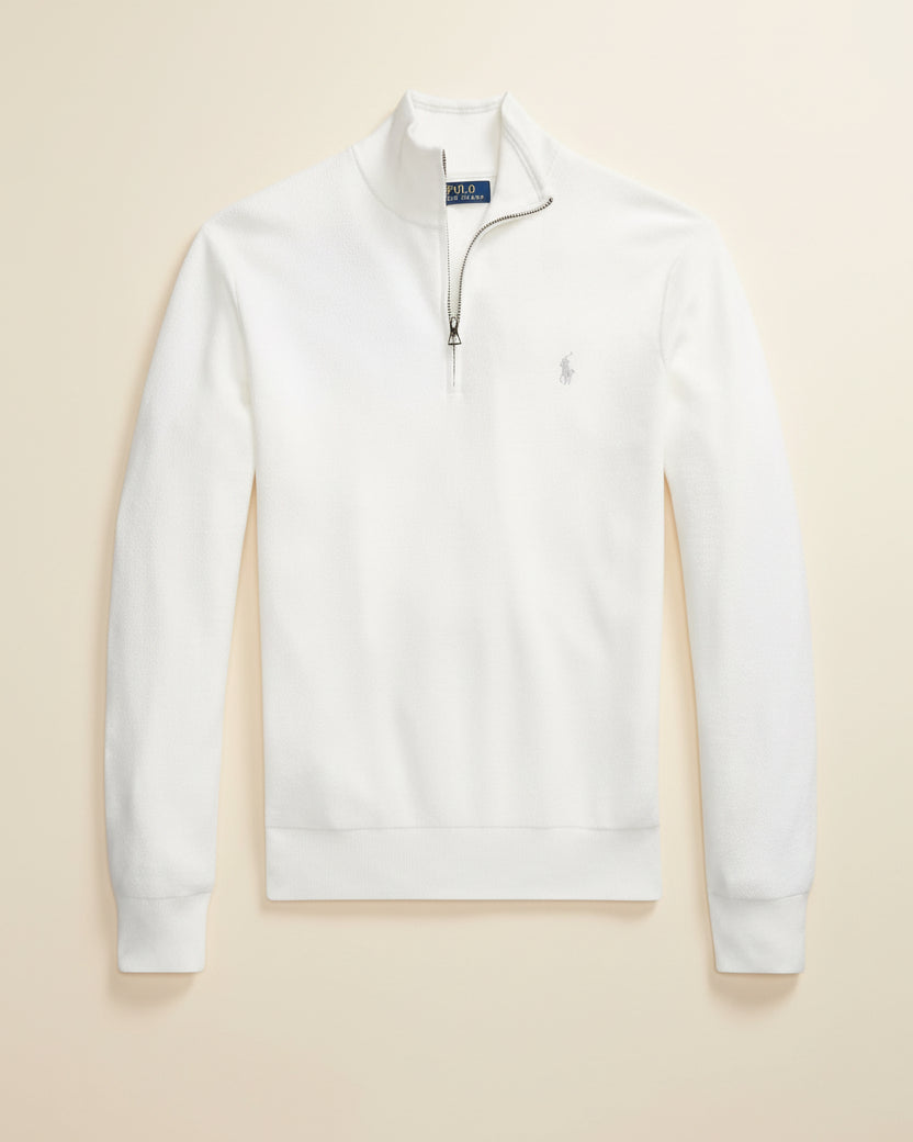 St. Martin Co RL Navy Waffle-Knit Quarter-Zip Pullover — detail view
