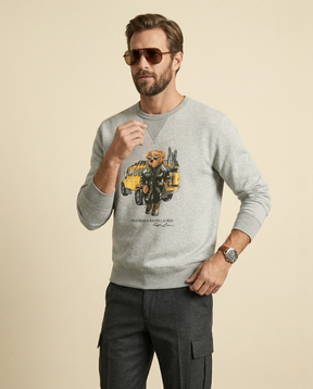 St. Martin Co RL Adventure Bear Crewneck Sweatshirt — detail view