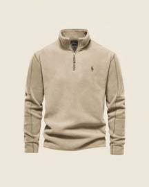 St. Martin Co RL Harbour Blue Fleece Half-Zip — detail view