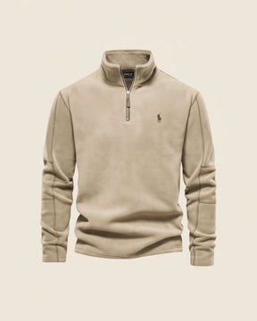 St. Martin Co RL Harbour Blue Fleece Half-Zip — detail view