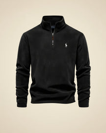 St. Martin Co RL Harbour Blue Fleece Half-Zip — detail view
