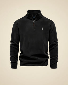 St. Martin Co RL Harbour Blue Fleece Half-Zip — detail view