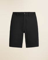 St. Martin Co Tailored Black Chino Shorts Clean Cut — front view
