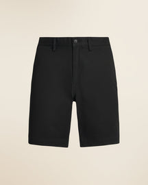 St. Martin Co Tailored Black Chino Shorts Clean Cut — front view