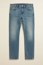 St. Martin Co Washed Straight Denim in Mid Blue — front view