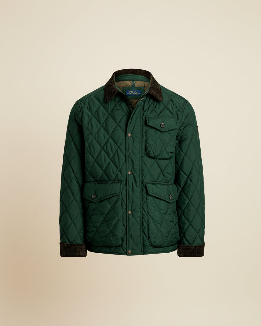 St. Martin Co RL Diamond-Quilted Snap-Collar Field Jacket — detail view