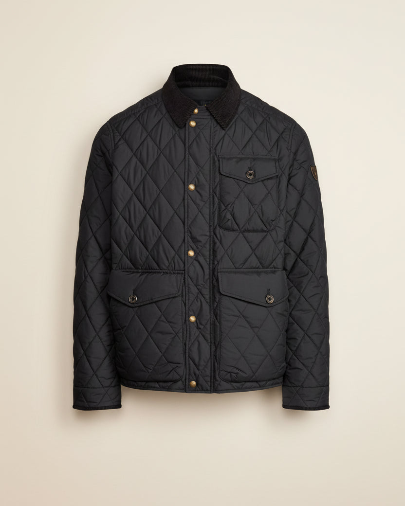 St. Martin Co RL Diamond-Quilted Snap-Collar Field Jacket — detail view