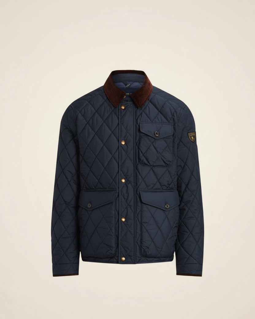 St. Martin Co RL Diamond-Quilted Snap-Collar Field Jacket — lifestyle view