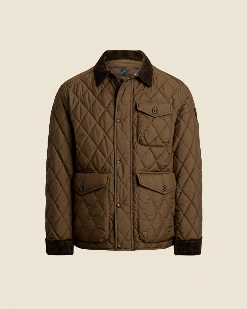 St. Martin Co RL Diamond-Quilted Snap-Collar Field Jacket — detail view
